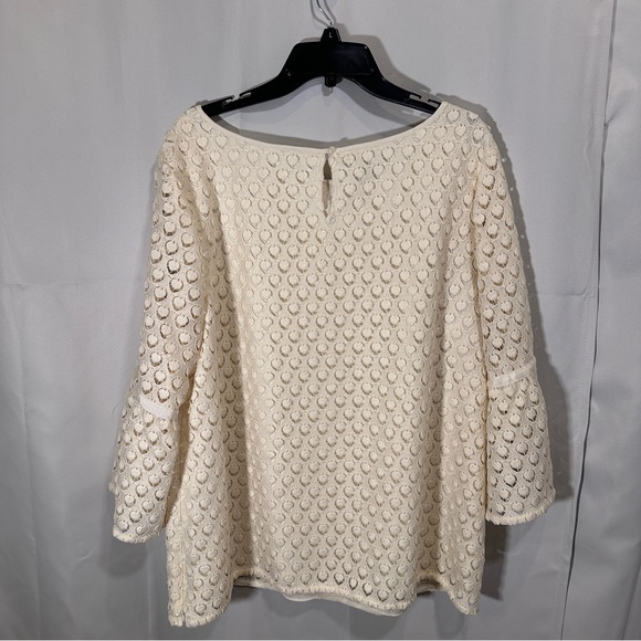 RSVP by Talbots Plus Size Cream Lace Top - Picture 2 of 7